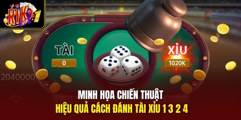 Minh họa chiến thuật hiệu quả cách đánh tài xỉu 1 3 2 4